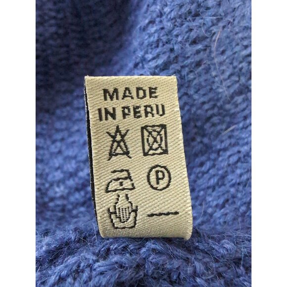 Peruvian Link Alpaca Sweater Mens XXL Blue Crewneck Quiet Luxury Travel Classic - Picture 7 of 9